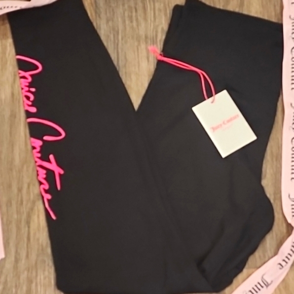 Juicy Couture Sport Signature Logo Leggings- Black/Pink